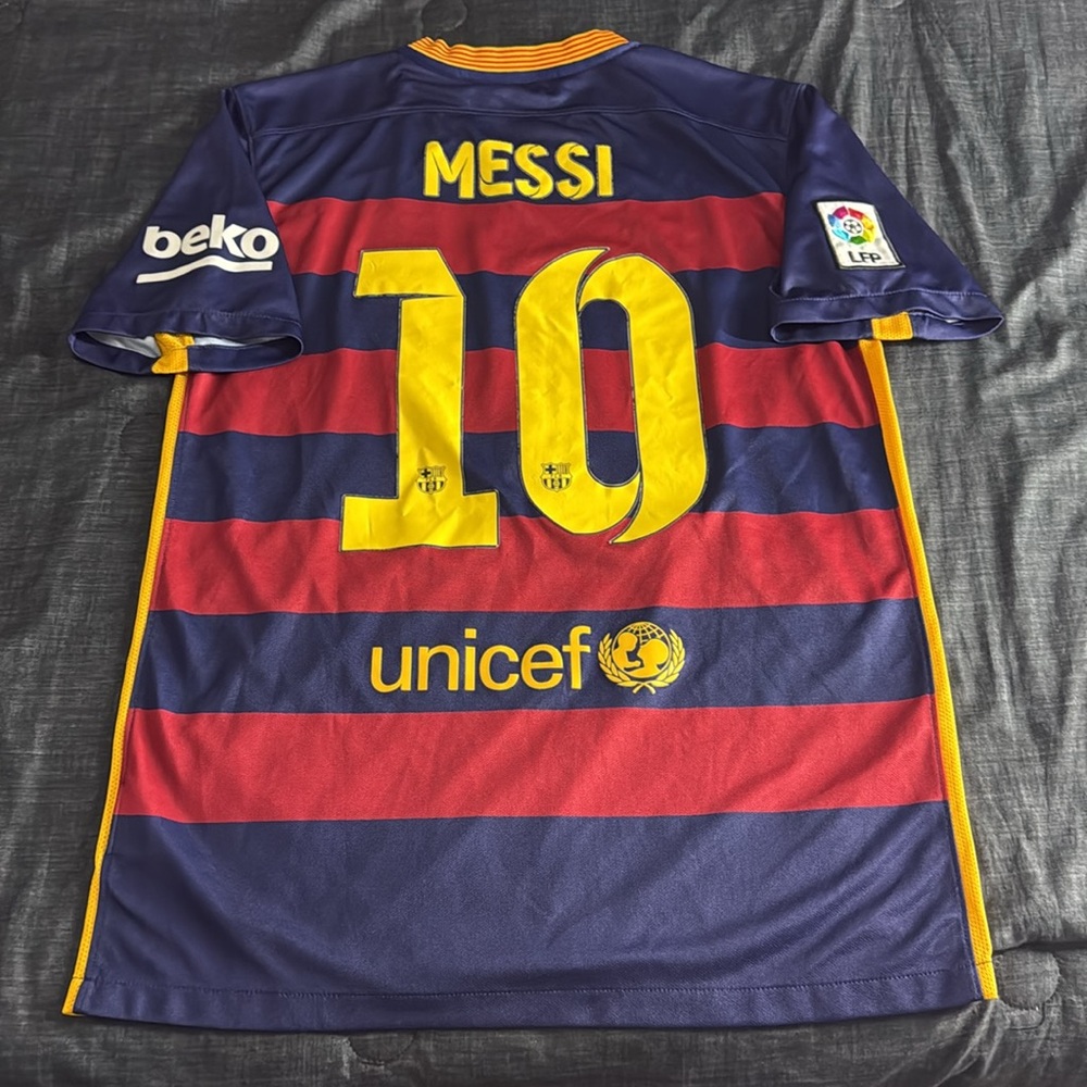 FC Barcelona #10 Lionel Messi 2015-16 Home La Liga Nike Jersey